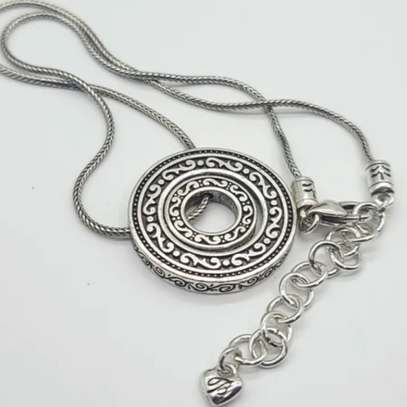 Brighton Central Park Silver Plated Scroll Halo Pendent Necklace - Picture 9 of 9